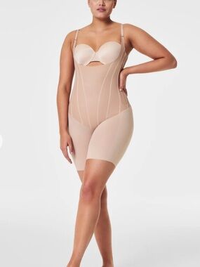 Spanx Supersculpt Open-Bust Mid-Thigh Bodysuit Size 2X